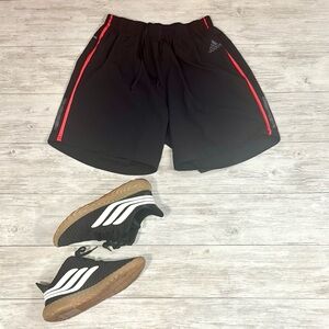 Adidas Men's Black Shorts with Red Accents